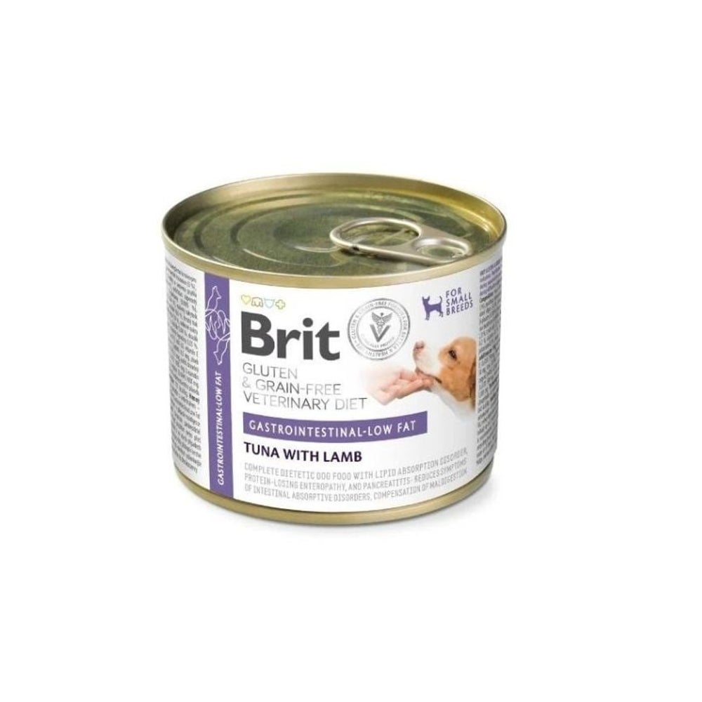 BRIT Veterinary Diet Grain Free Gastrointestinal low fat Thunfisch mit Lamm für Hunde mit empfindlichem Verdauungssystem und Neigung zur Fettleibigkeit 0,2 kg
