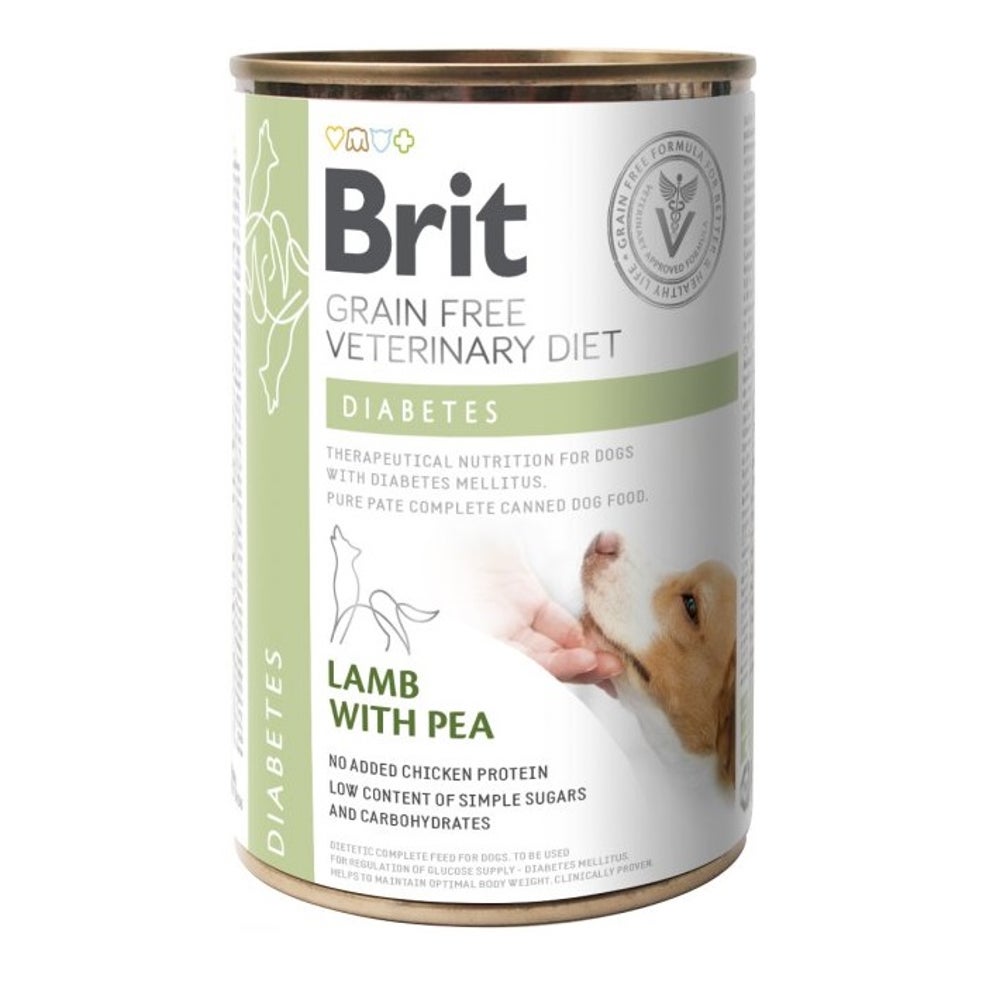 BRIT Veterinary Diet Diabetes Lamb, Pea Nassfutter für Hunde 0,4 kg
