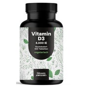 Vitamin D3 4000 IE - 400 Tabletten - Bloom Naturals 400 St