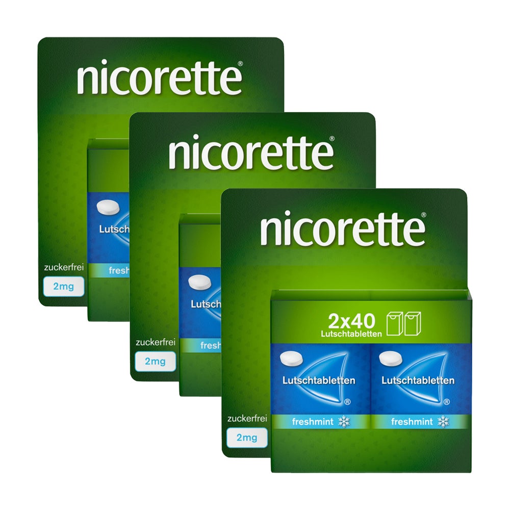 nicorette 2 mg Lutschtablette freshmint 3X80 St