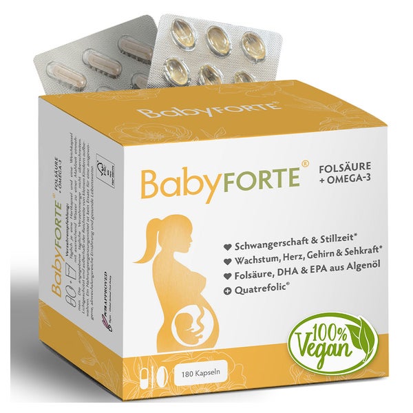 BabyFORTE Folsäure + Omega-3 - Schwangerschaft & Stillzeit 180 St