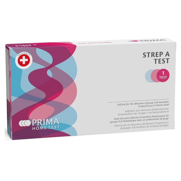 PRIMA Streptokokken Schnelltest Strep A Test mit Rachenabstrich - Heimtest 1 St