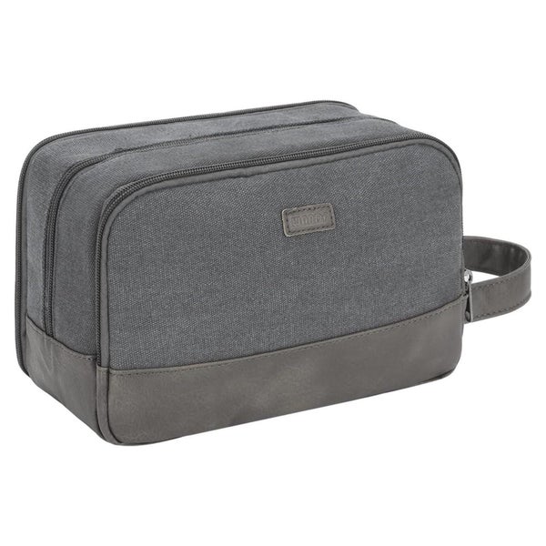 Kulturtasche Herren Reise Doppkit Canvas Rasur Grau 1 St