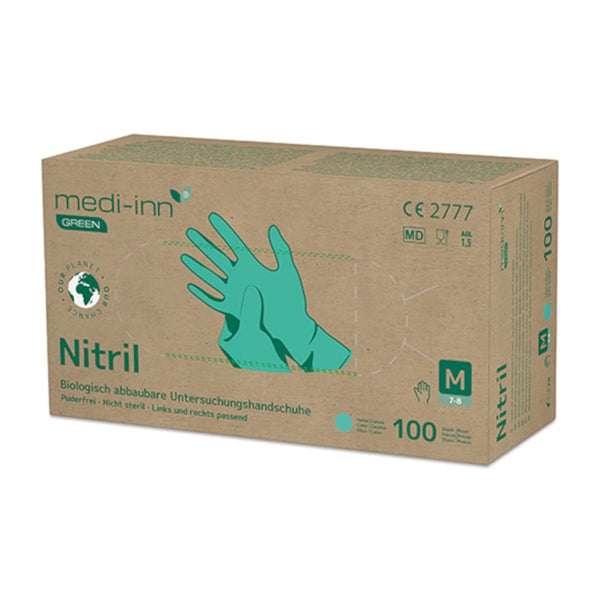Medi-Inn GREEN Nitril Einmalhandschuhe, grün, biologisch abbaubar, Gr. XS 1000 St