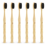 6er Set Bambus Zahnbürsten Biologisch Abbaubar mit Aktivkohl 1 St