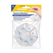 Lifemed Wochen-Pillendose mit 7 Fächern Wochendispenser 7,5 x 7,5 x 1,7 cm 5 St