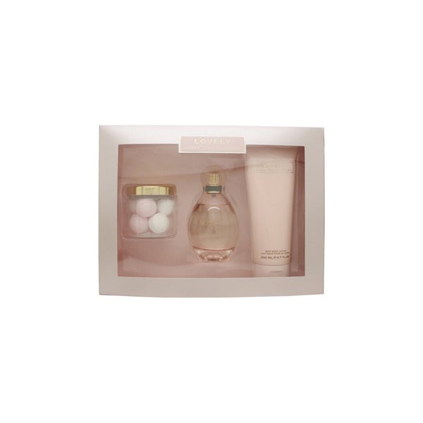 Sarah Jessica Parker Lovely Geschenkset 100ml EDP + 200ml Körperlotion + 100 g Badeperlen 0,4 l