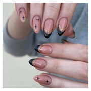 Künstliche Nägel 24 Stück Mandel Acryl Glitzer Französisch B 1 St