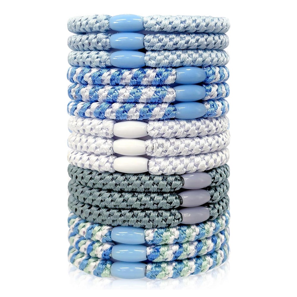 Haargummis Damen Scrunchies elastisch ohne Metall Blau 1 St
