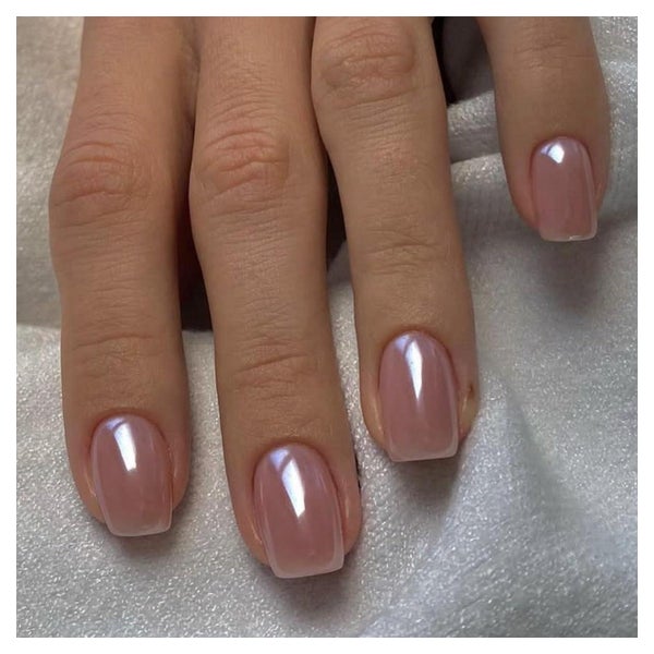 24 JUSTOTRY Chrome Eckige Nägel Kurz Pink Press on Nails Glo 1 St