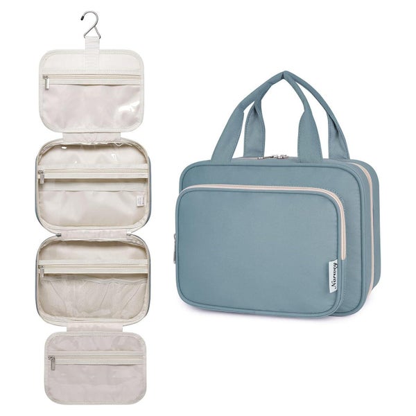 Kulturtasche Damen Kulturbeutel Waschtasche A-graublau M 1 St