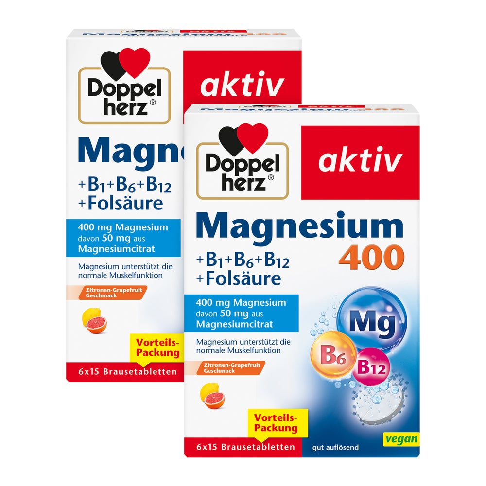 Doppelherz® aktiv Magnesium 400 Doppelpack 12X15 St