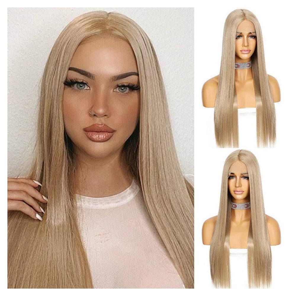Perücke Spitze Synthetik 150 Dichte 26 Inch T Part Ash Blond 1 St