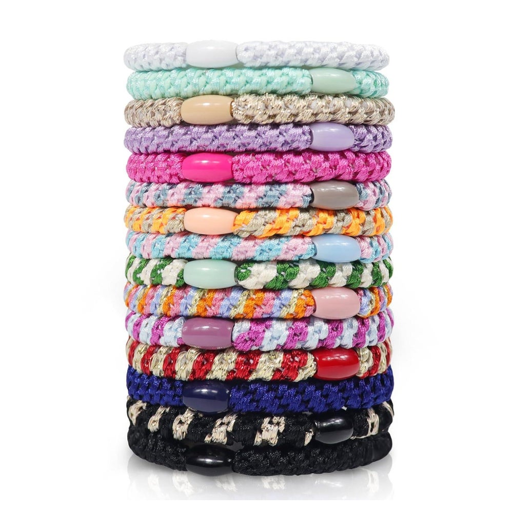 15 Stück Elastic Hair Ties Haargummis Damen Mehrfarbig Locki 1 St