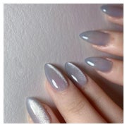 Kunstnägel 24 Grau Cat Eye Kurz Glitzer Mandel Oval 18gray&a 1 St