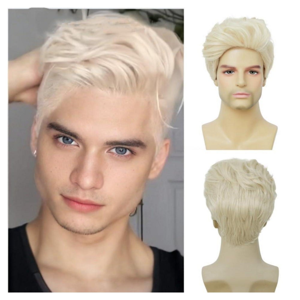 Perücke Herren Kurz Synthetik Haar Geschichtet Blond 1 St