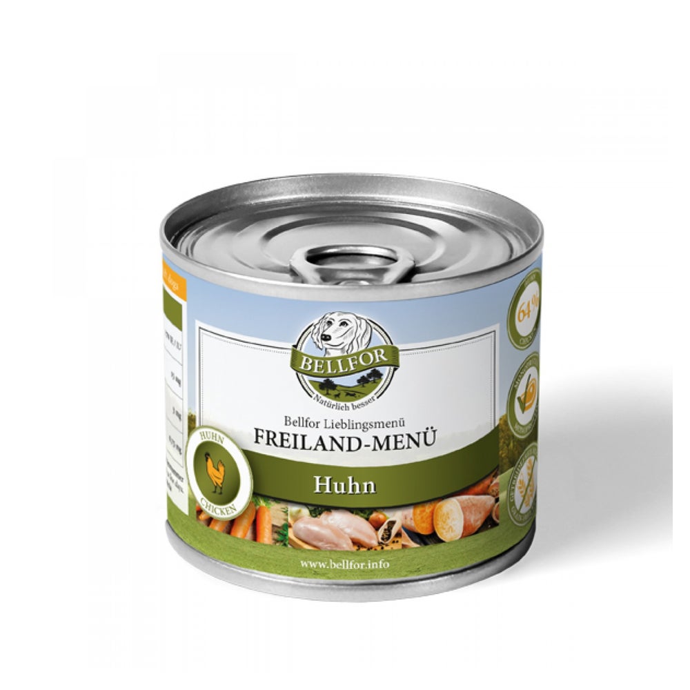 Bellfor Hundefutter Nass mit Huhn Freiland-Menü 200 g 200 g