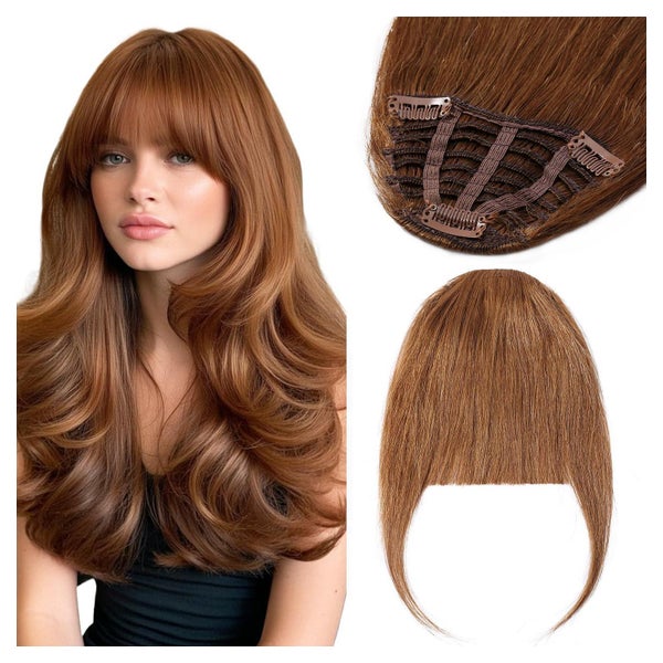 Haarteil Clip in Echthaar Schläfen Bangs Gerader Pony 25g 06 1 St