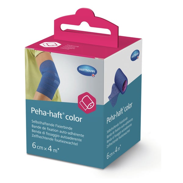 Hartmann Peha-haft elastische Binde, 4 m, selbsthaftend, blau - 6 cm