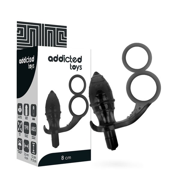 Addicted Toys - Flexibler Analplug mit doppeltem Penisring