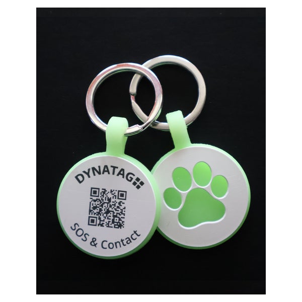 Tiermarke Silikon Glow Grün – QR-Code mit Online-Profil 1 St