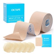 OK TAPE Klebe BH Push Up, Rückenfrei, Trägerlos, Unsichtbar, Rosa, 5cm x 5m