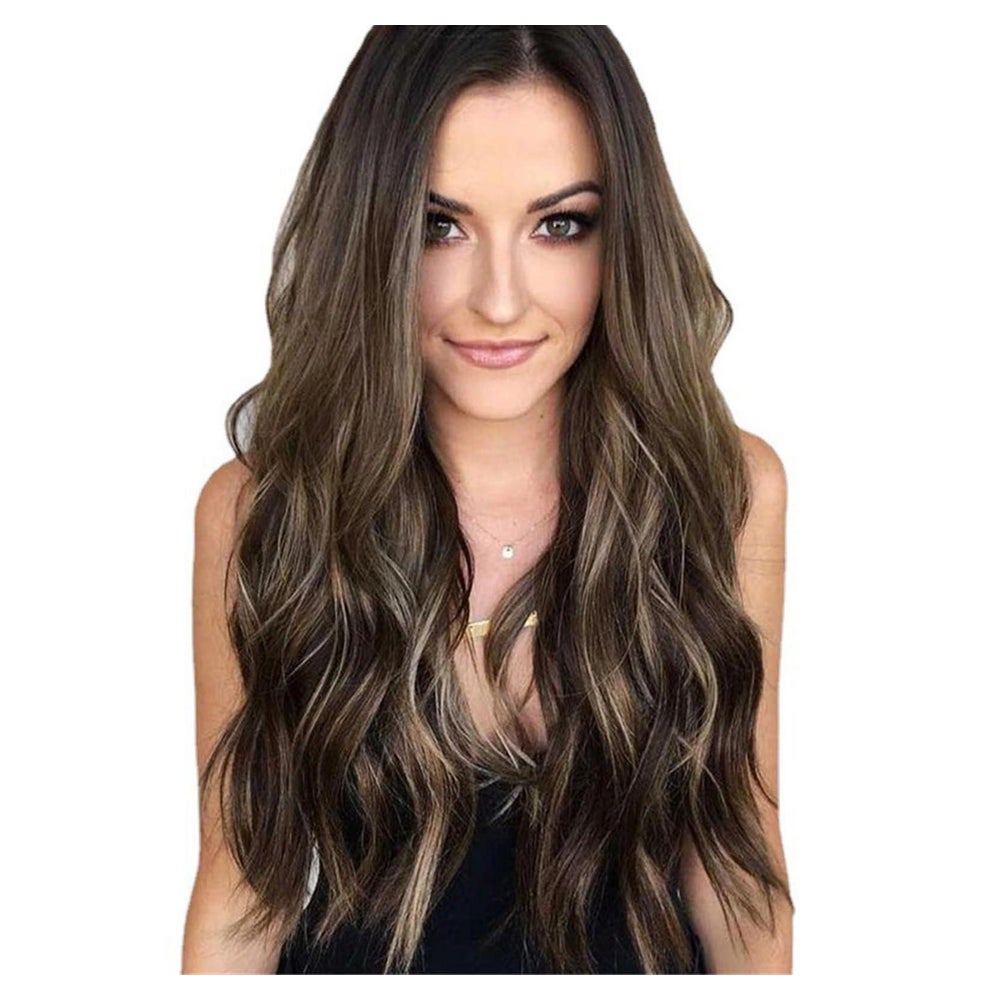 Perücke Damen 60 cm lockig Ombre braun-blond synthetisch 1 St