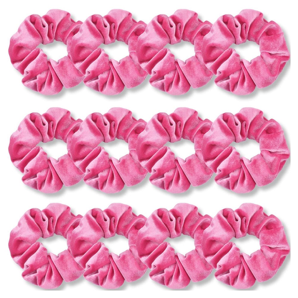Haargummis Samt Rosa dicke Haarbänder 12 Stück 1 St
