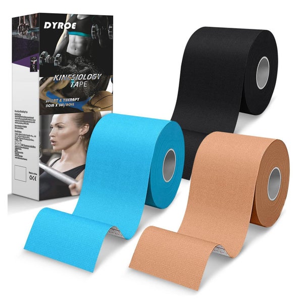 Dyroe Kinesiotapes 3er Set (5cm x 5m) - Sporttape Kinesiologie, hautfreundlich