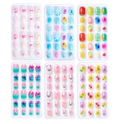 Falsche Nägel Kinder Jelly Kleber 6 Designs 144 Colorful Set 1 St