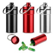 WLLHYF Pillendose mit Schlüsselanhänger, 3 Stück, klein, aus Aluminium
