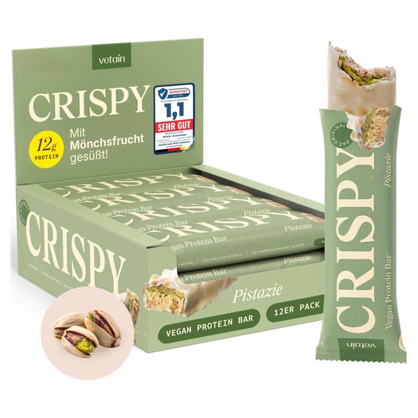 VETAIN Vegan Proteinriegel - Crispy Pistazie - 12g Protein 12 St
