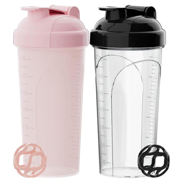 Protein Shaker 700ml 2 Auslaufsicher Schraubdeckel Rosa weiß 1 St