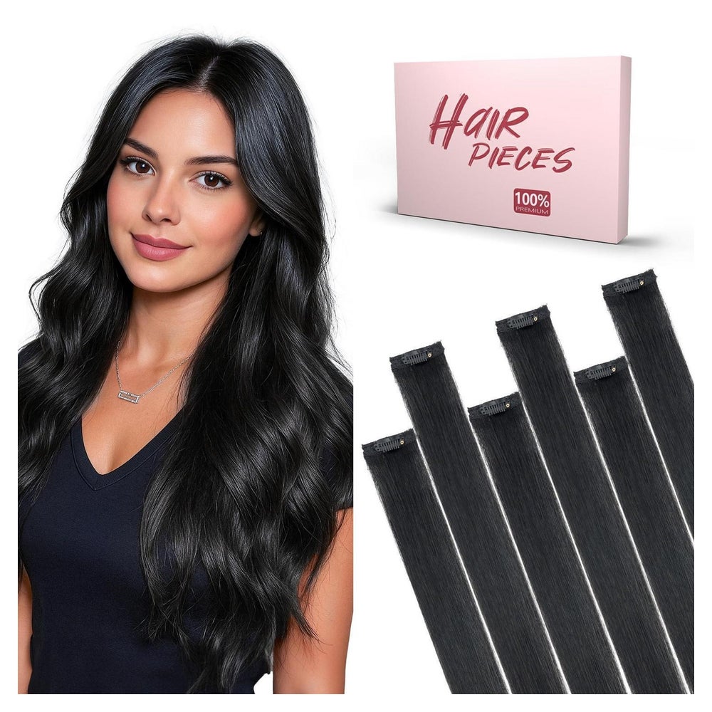 Clip in Extensions Echthaar Remy 6 Tressen Clips 40 cm 40g S 1 St