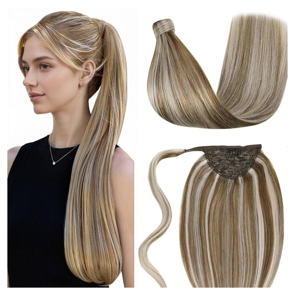 Pferdeschwanz Echthaar Haarverlängerung Braun 45 cm P-#p8 60 1 St