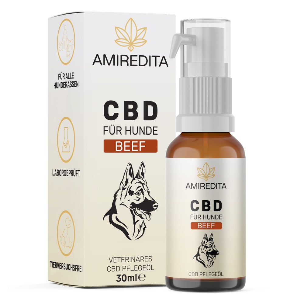 Amiredita CBD Öl Hunde 1500 mg - Rindaroma 30 ml