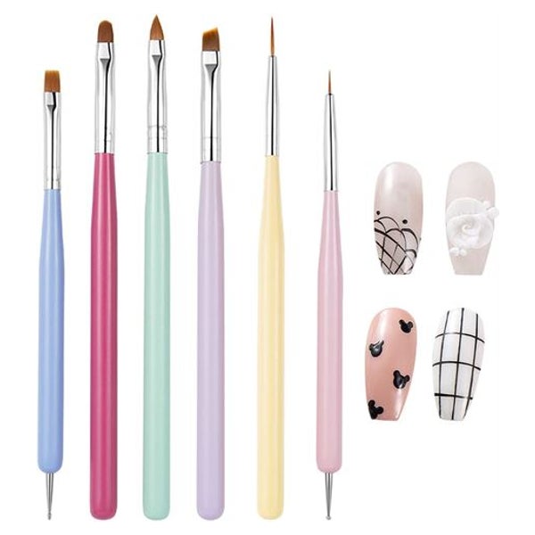Fashiongirl Nail Art Pinsel-Set Pastel (6-teilig)