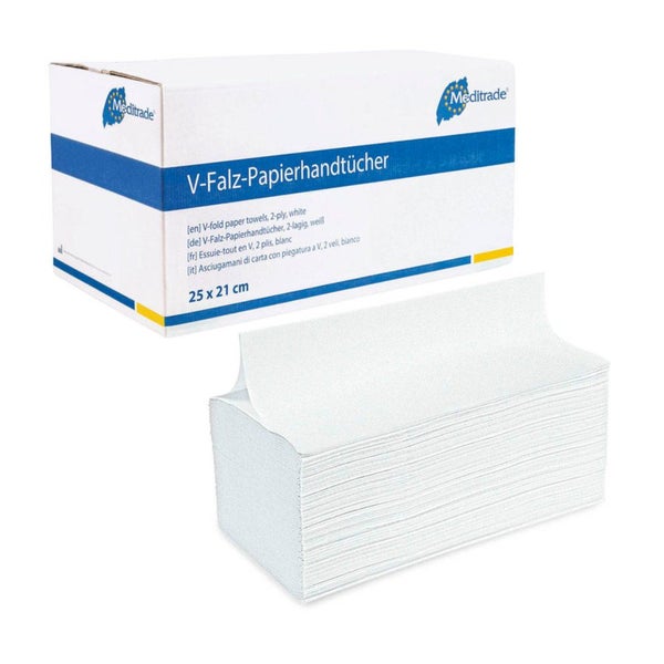 V Falz Papierhandtücher 2 Lagig Weiß 25 X 21 Cm 15X210 St