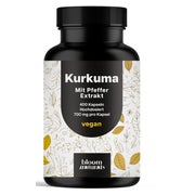 Kurkuma Curcumin Piperin - 400 Kapseln - Bloom Naturals 400 St