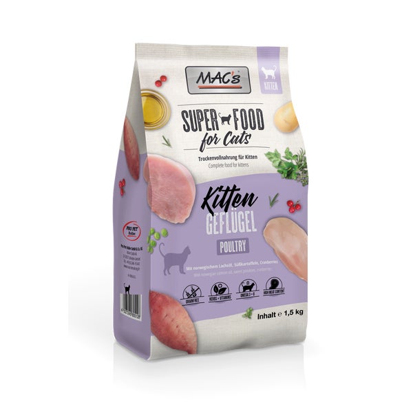 MAC's CAT Trockenfutter - Kitten Geflügel 1,5 kg