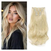 Extensions Clip in synthetische Haare 48 cm Platinblond 1 St