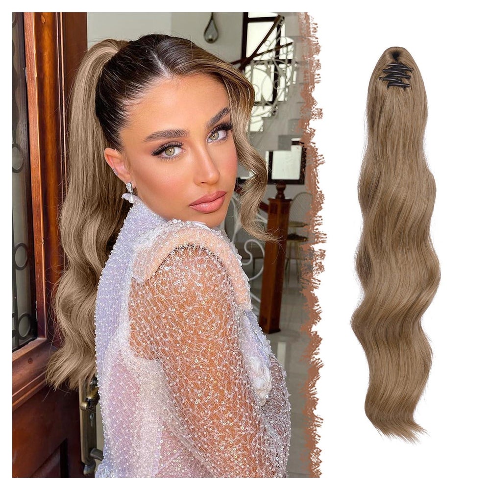 Pferdeschwanz Haarverlängerung 12 24# Hellbraun & Naturblond 1 St