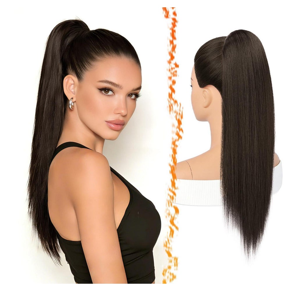 Pferdeschwanz Haarteil Ponytail Haarverlängerung Dunkel Brau 1 St