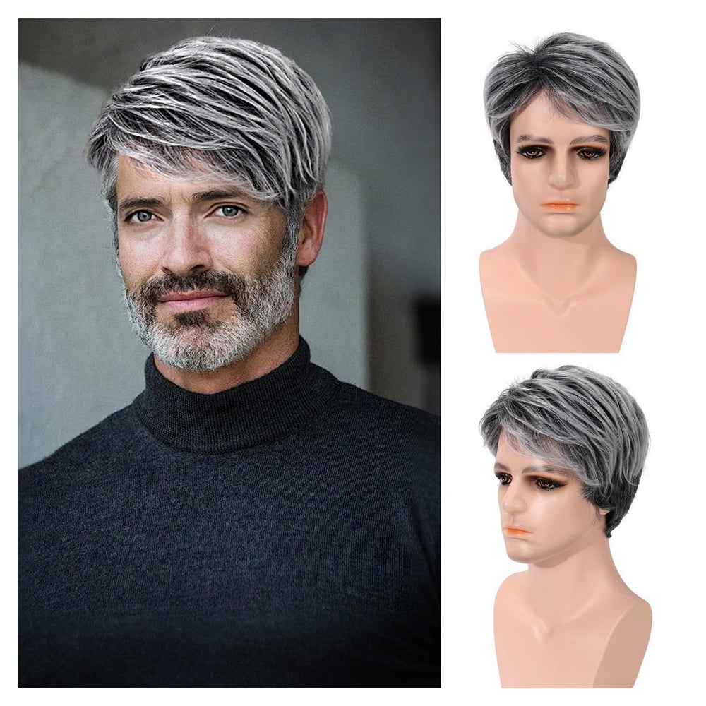 Perücke Herren Kurz Pony Layered Cut Synthetik 3571-1B MIX G 1 St