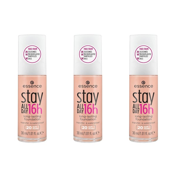 essence stay ALL DAY 16h long-lasting Foundation 20 3er Pack 90 ml