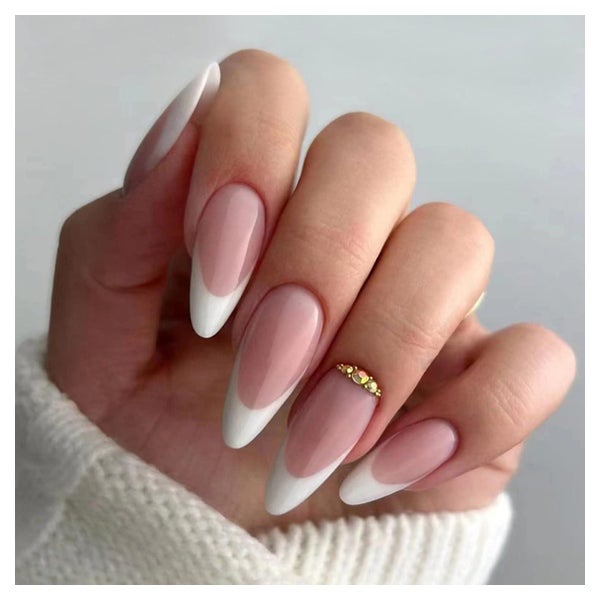 Kunstnägel 24 Stück Mandel Kurz Stiletto Jewels Beige&amp;di 1 St