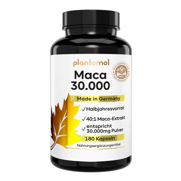 plantomol® Maca Kapseln 30.000mg Maca-Pulver - 1 Kapsel/Tag