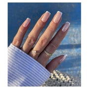 Falsche Nägel Acryl Kurz Quadratisch French PressOn Pearly F 1 St