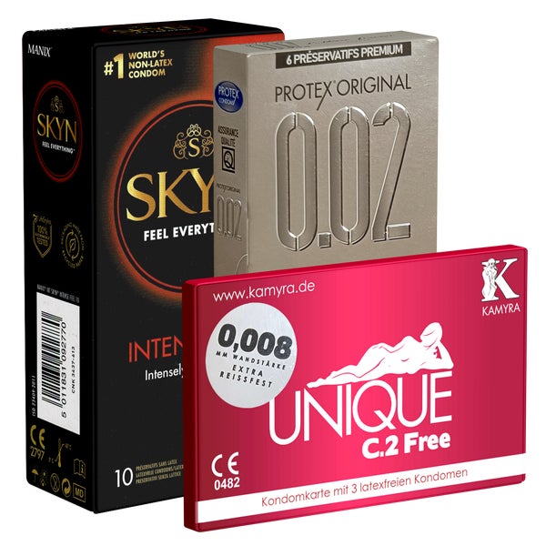 Kondomotheke® Latexfreie Kondome - 3-Sorten-Pack B (19 Kondome) 19 St
