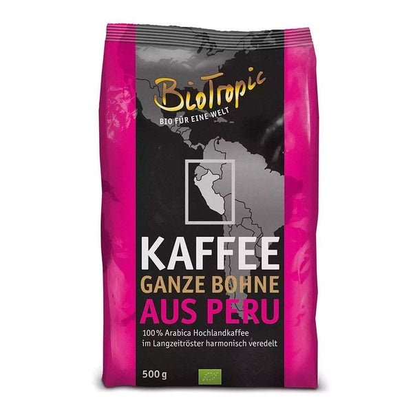 BioTropic Kaffee ganze Bohne Peru 100% Arabica 500 g